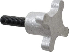 Gibraltar - 1/2-13 Lobed Shoulder Flat Tip Grade C-12L14 Steel Thumb Screw - 3-1/4" OAL, 2-1/2" Head Diam x 1-1/2" Head Height, Black Oxide Finish - Americas Industrial Supply