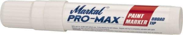 Markal - White Paint Marker - Broad Tip, Alcohol Base Ink - Americas Industrial Supply