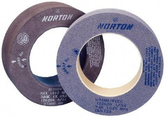 Norton - 8" Wide x 12" Diam, Type 7 Feed Wheel - 5" Hole Size, 80 Grit, Hardness R, 7-1/2" Diam x 2-1/2" Deep Recess, 7-1/2" Diam x 1-1/2" Deep Opposite Side Recess - Americas Industrial Supply