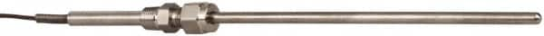 Thermo Electric - 0 to 1600°F, J Pipe Fitting, Thermocouple Probe - 3 Ft. Cable Length, Stripped Ends, 9 Sec Response Time - Americas Industrial Supply