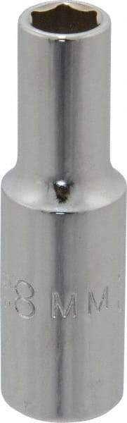 Proto - 3/8" Drive, Deep Hand Socket - 6 Points, 2-1/8" OAL, Chrome Finish - Americas Industrial Supply