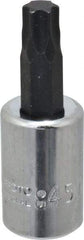 Proto - 3/8" Drive, T45 Torx Bit Socket - 1-31/32" OAL - Americas Industrial Supply
