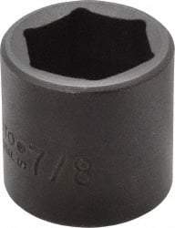 Proto - 3/8" Drive 7/8" Standard Impact Socket - 6 Points, 1-7/32" OAL - Americas Industrial Supply
