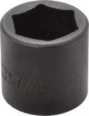 Proto - 3/8" Drive 7/8" Standard Impact Socket - 6 Points, 1-7/32" OAL - Americas Industrial Supply