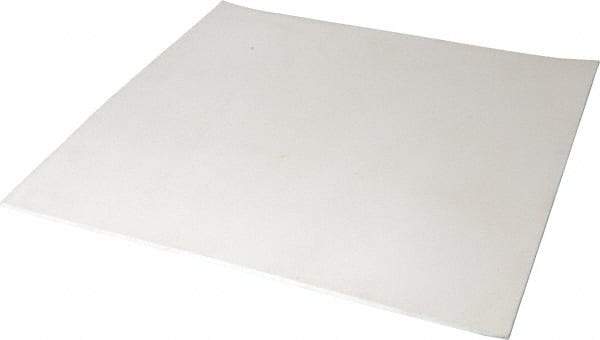 Made in USA - 12" Long, 12" Wide, 1/8" Thick, Silicone Rubber Foam Sheet - 45 to 55 Durometer, White, -20 to 500°F, 640 psi Tensile Strength, Plain Backing, Stock Length - Americas Industrial Supply