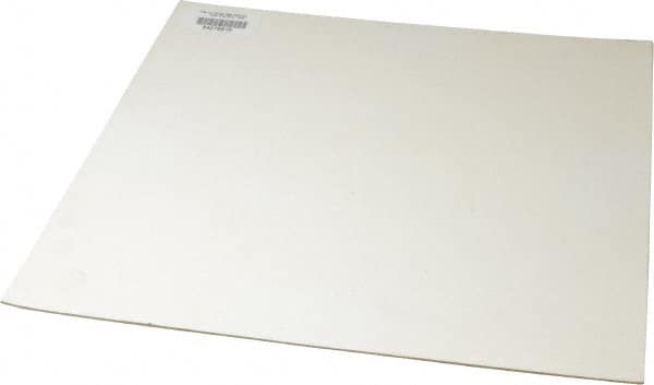 Made in USA - 12" Long, 12" Wide, 1/16" Thick, Silicone Rubber Foam Sheet - 45 to 55 Durometer, White, -20 to 500°F, 640 psi Tensile Strength, Adhesive Backing, Stock Length - Americas Industrial Supply