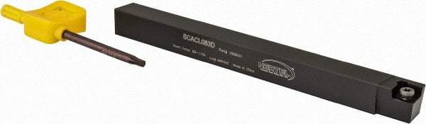 Hertel - SCAC, Left Hand Cut, 10° Lead Angle, 1/2" Shank Height x 1/2" Shank Width, Neutral Rake Indexable Turning Toolholder - 6" OAL, CC..32.5. Insert Compatibility, Series Screw-Type - Americas Industrial Supply
