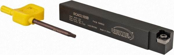 Hertel - SCAC, Left Hand Cut, 10° Lead Angle, 5/8" Shank Height x 5/8" Shank Width, Neutral Rake Indexable Turning Toolholder - 4-1/2" OAL, CC..32.5. Insert Compatibility, Series Screw-Type - Americas Industrial Supply