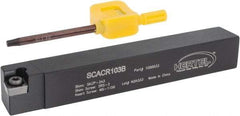 Hertel - SCAC, Right Hand Cut, 10° Lead Angle, 5/8" Shank Height x 5/8" Shank Width, Neutral Rake Indexable Turning Toolholder - 4-1/2" OAL, CC..32.5. Insert Compatibility, Series Screw-Type - Americas Industrial Supply