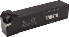 Hertel - MCLN, Right Hand Cut, 5° Lead Angle, 1-1/4" Shank Height x 1-1/4" Shank Width, Negative Rake Indexable Turning Toolholder - 6" OAL, CN..43. Insert Compatibility, Series Multi-Option - Americas Industrial Supply