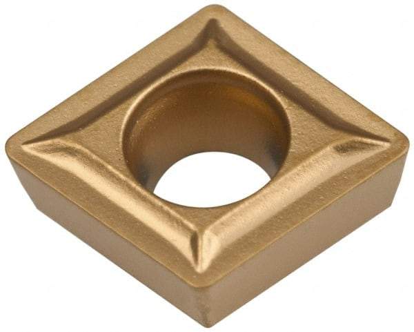 Hertel - CPMT21.51 LF Grade HC335 Carbide Turning Insert - TiC/TiCN/TiN Finish, 80° Diamond, 1/4" Inscr Circle, 3/32" Thick, 1/64" Corner Radius - Americas Industrial Supply