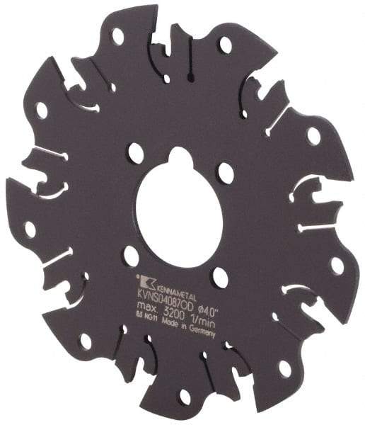 Kennametal - Arbor Hole Connection, 1-1/16" Depth of Cut, 4" Cutter Diam, Indexable Slotting Cutter - Americas Industrial Supply