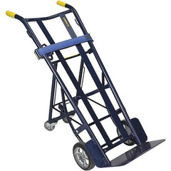 Wesco Industrial Products - 900 Lb Capacity 50-1/4" OAH Hand Truck - 10 x 16-1/2" Base Plate, Dual Handle, Steel, Mold-On Rubber Wheels - Americas Industrial Supply