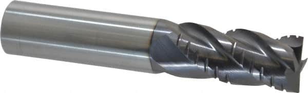 ProMax - 3/4" Diam, 1-5/8" LOC, 4 Flute Solid Carbide Roughing & Finishing Square End Mill - AlTiN Finish, 4" OAL, 3/4" Shank Diam, Weldon Shank, 40° Helix, Centercutting, Regular Length - Americas Industrial Supply