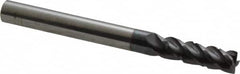 ProMax - 3/16" Diam, 5/8" LOC, 4 Flute Solid Carbide Roughing & Finishing Corner Radius End Mill - AlTiN Finish, 2" OAL, 3/16" Shank Diam, Straight Shank, 40° Helix, Centercutting, Regular Length - Americas Industrial Supply