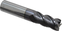 ProMax - 3/4" Diam, 1-5/8" LOC, 4 Flute Solid Carbide Roughing & Finishing Corner Radius End Mill - AlTiN Finish, 4" OAL, 3/4" Shank Diam, Weldon Shank, 40° Helix, Centercutting, Regular Length - Americas Industrial Supply