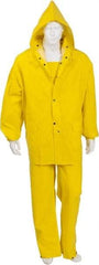 PRO-SAFE - Size 5XL, Yellow, Rain Three Piece Suit - 67" Chest, Detachable Hood, Take Up Snaps Ankle, Take Up Snaps Wrist - Americas Industrial Supply