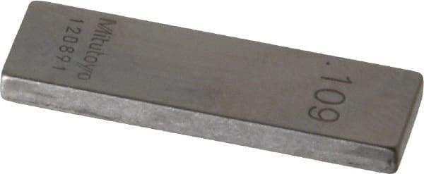 Mitutoyo - 0.109" Rectangular Steel Gage Block - Accuracy Grade 0, Includes Certificate of Inspection - Americas Industrial Supply