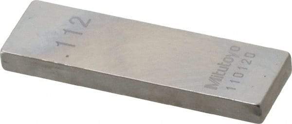 Mitutoyo - 0.112" Rectangular Steel Gage Block - Accuracy Grade 0, Includes Certificate of Inspection - Americas Industrial Supply