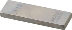 Mitutoyo - 0.112" Rectangular Steel Gage Block - Accuracy Grade 0, Includes Certificate of Inspection - Americas Industrial Supply