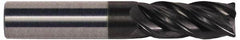 Accupro - 9/16", 4 Flute, Single End, Solid Carbide, Corner Chamfer End Mill - 3-1/2" OAL, Right Hand Flute, 1-1/8" LOC, Right Hand Cut - Americas Industrial Supply