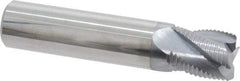 Accupro - 5/8" Diam, Fine Pitch, 3/4" LOC, 4 Flute Solid Carbide Roughing Square End Mill - TiCN Finish, 3" OAL, 5/8" Shank Diam, Single End, Centercutting, 30° Helix - Americas Industrial Supply