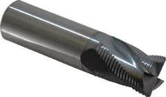 Accupro - 3/4" Diam, Fine Pitch, 1" LOC, 4 Flute Solid Carbide Roughing Square End Mill - TiCN Finish, 3" OAL, 3/4" Shank Diam, Single End, Centercutting, 30° Helix - Americas Industrial Supply