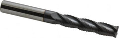 Accupro - 7/16" Diam, Fine Pitch, 2" LOC, 4 Flute Solid Carbide Roughing Square End Mill - AlTiN Finish, 4" OAL, 7/16" Shank Diam, Single End, Centercutting, 30° Helix - Americas Industrial Supply