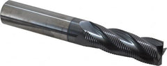 Accupro - 3/4" Diam, Fine Pitch, 2-1/4" LOC, 4 Flute Solid Carbide Roughing Square End Mill - AlTiN Finish, 5" OAL, 3/4" Shank Diam, Single End, Centercutting, 30° Helix - Americas Industrial Supply