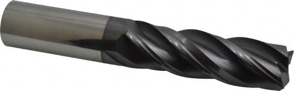 Accupro - 1", 4 Flute, Single End, Solid Carbide, Corner Chamfer End Mill - 6" OAL, Right Hand Flute, 3-1/4" LOC, Right Hand Cut - Americas Industrial Supply
