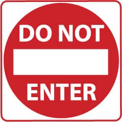 NMC - "Do Not Enter", 30" Wide x 30" High, Aluminum Traffic Control Signs - 0.08" Thick, Red on White, Engineer Grade Reflectivity, Square, Post Mount - Americas Industrial Supply