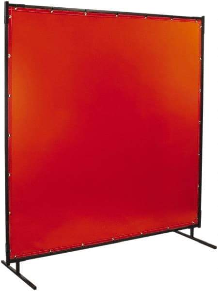 Steiner - 8 Ft. Wide x 6 Ft. High x 3/4 Inch Thick, 14 mil Thick Transparent Vinyl Portable Welding Screen Kit - Orange - Americas Industrial Supply