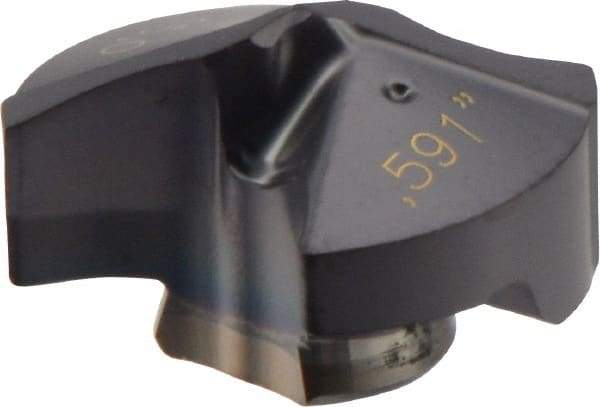 Iscar - Series IDI-SG, 0.591" Diam Grade IC908 140° Replaceable Drill Tip - Carbide, TiAlN Finish - Americas Industrial Supply