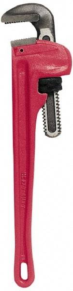 General - 10" Cast Iron Straight Pipe Wrench - 1-1/2" Pipe Capacity - Americas Industrial Supply