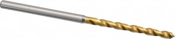 OSG - #38 130° Vanadium High Speed Steel Jobber Drill - TiN Finish, Right Hand Cut, Spiral Flute, Straight Shank, 62mm OAL, Standard Point - Americas Industrial Supply