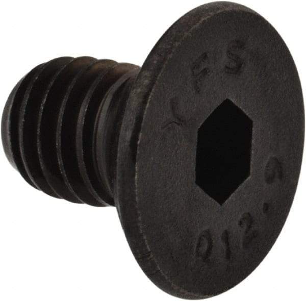 Value Collection - M5x0.80 Metric Coarse Hex Socket Drive, 90° Flat Screw - Grade 12.9 Alloy Steel, Black Oxide Finish, Fully Threaded, 8mm OAL - Americas Industrial Supply