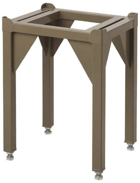 Starrett - 24" Long x 24" Wide x 30" High, Steel Stationary Inspection Surface Plate Stand - Powder Coated, Beige Gray, For Use with Starrett Surface Plates - Americas Industrial Supply