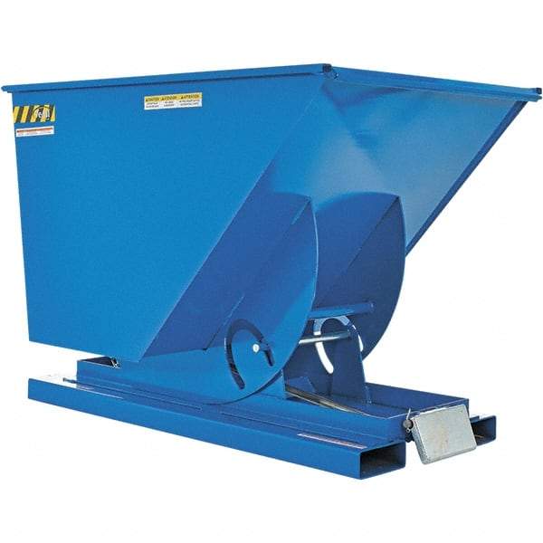 Vestil - 2,000 Lb Load Capacity, 1 Cu Yd, Steel Self-Dumping Hopper - 41-11/16" Wide x 61-1/8" Long x 42-11/16" High, Blue - Americas Industrial Supply
