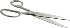 Heritage Cutlery - 4-1/4" LOC, 9" OAL Stainless Steel Standard Shears - Right Hand, Stainless Steel Straight Handle, For Poultry Processing - Americas Industrial Supply