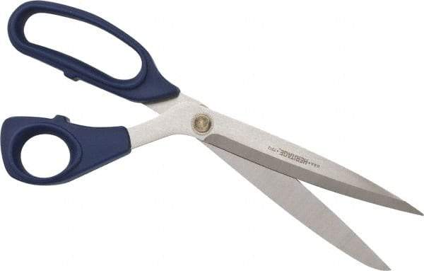 Heritage Cutlery - 5-1/2" LOC, 12" OAL Stainless Steel Heavy Duty Shears - Ambidextrous, Plastic Bent Handle, For General Purpose Use - Americas Industrial Supply