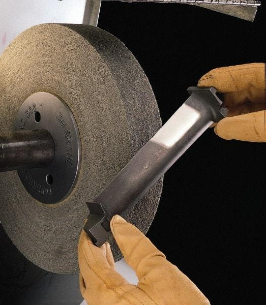 3M - 12" Diam, 24" Face Width, 5" Center Hole, Medium Grade, Aluminum Oxide Deburring Wheel - Convolute, Medium Density 5 Grade, 3,000 RPM - Americas Industrial Supply