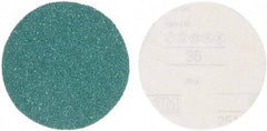 3M - 5" Diam, 36 Grit Aluminum Oxide Adhesive PSA Disc - Very Coarse Grade, Green, E Weighted Backing, Flexible, Use with Random Orbital Sanders - Americas Industrial Supply