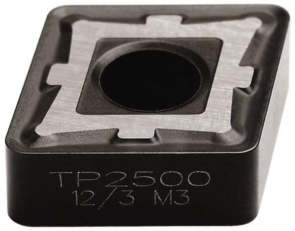 Seco - CNMG644 MR7 Grade TP40 Carbide Turning Insert - TiC/TiCN/TiN Finish, 80° Diamond, 3/4" Inscr Circle, 1/4" Thick, 1/16" Corner Radius - Americas Industrial Supply