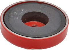 Value Collection - 10-24 Tap, 9 kg Average Pull Force, 1-3/4" Diam, 3/8" High, Ceramic Pot Magnet - Red, 0.34" Countersunk Hole - Americas Industrial Supply