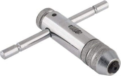 Interstate - 5/32 to 1/4" Tap Capacity, T Handle Tap Wrench - 3-3/8" Overall Length, Ratcheting - Americas Industrial Supply