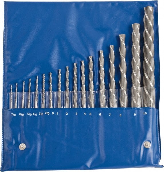 Value Collection - #10 to #7 Pin, 0.0666 to 0.7216" Diam, 0.0497 to 0.5799" Small End, Straight Shank, Taper Pin Reamer Set - Americas Industrial Supply