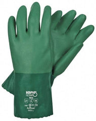 MCR Safety - Size XL (10) Neoprene Coated Cotton Interlock General Protection Work Gloves - For General Purpose, Fully Coated, Gauntlet Cuff, Full Fingered, Green, Paired - Americas Industrial Supply