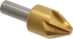 Melin Tool - 1" Head Diam, 1/2" Shank Diam, 6 Flute 60° Cobalt Countersink - Americas Industrial Supply