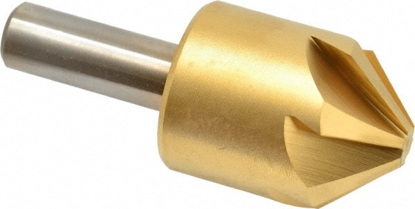 Melin Tool - 1-1/4" Head Diam, 1/2" Shank Diam, 6 Flute 90° Cobalt Countersink - Americas Industrial Supply