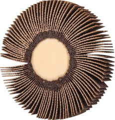 Merit Abrasives - 3" Diam x 1/2" Face Width, Medium Ceramic Alumina Coated Mounted Flap Wheel - 1/4" Shank Mount, 60 Grit, 30,000 Max RPM - Americas Industrial Supply
